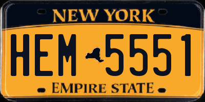NY license plate HEM5551