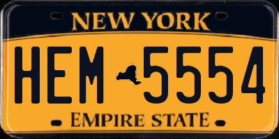 NY license plate HEM5554