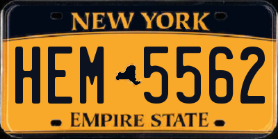 NY license plate HEM5562