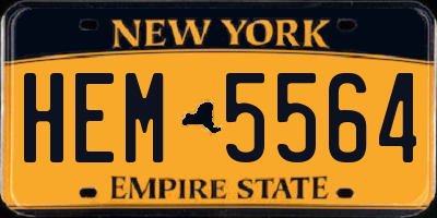 NY license plate HEM5564