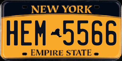 NY license plate HEM5566