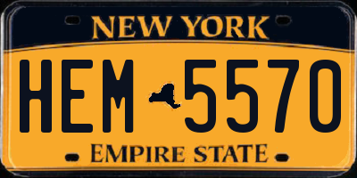 NY license plate HEM5570