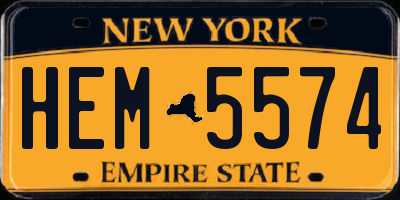 NY license plate HEM5574