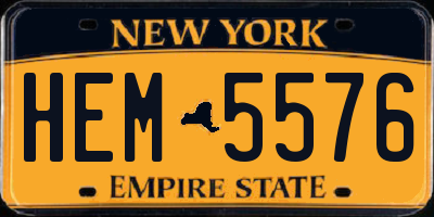 NY license plate HEM5576