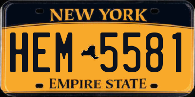 NY license plate HEM5581