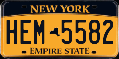 NY license plate HEM5582