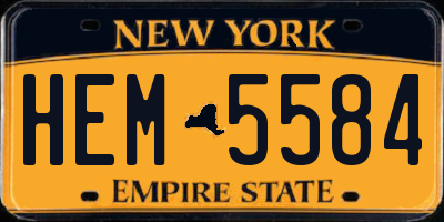 NY license plate HEM5584