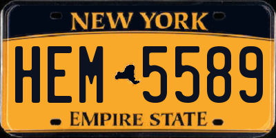 NY license plate HEM5589