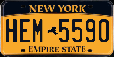 NY license plate HEM5590