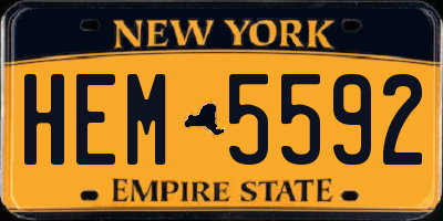 NY license plate HEM5592