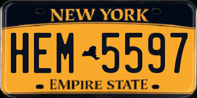 NY license plate HEM5597