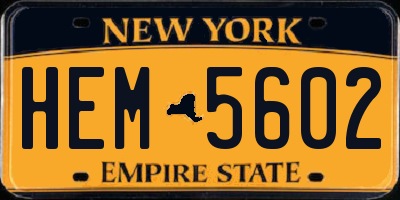 NY license plate HEM5602