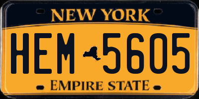 NY license plate HEM5605