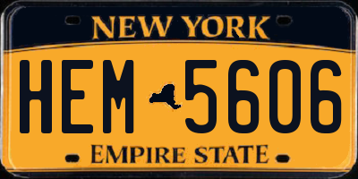 NY license plate HEM5606