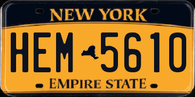 NY license plate HEM5610
