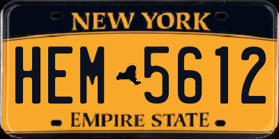 NY license plate HEM5612