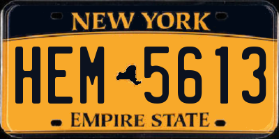 NY license plate HEM5613
