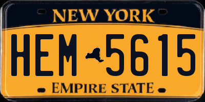 NY license plate HEM5615