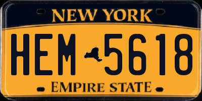 NY license plate HEM5618