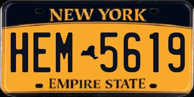 NY license plate HEM5619