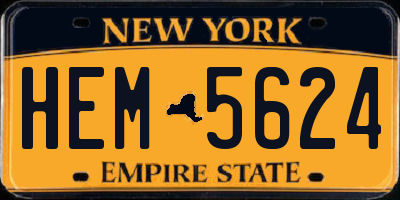 NY license plate HEM5624