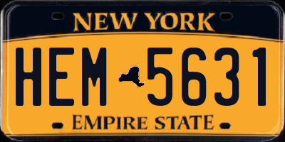 NY license plate HEM5631