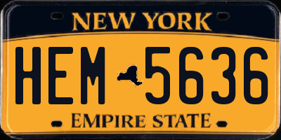 NY license plate HEM5636