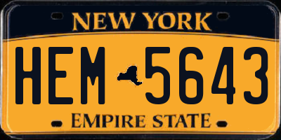 NY license plate HEM5643