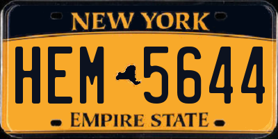 NY license plate HEM5644