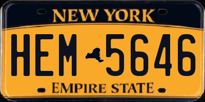 NY license plate HEM5646
