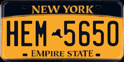 NY license plate HEM5650