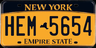 NY license plate HEM5654