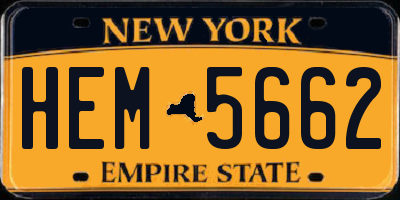 NY license plate HEM5662