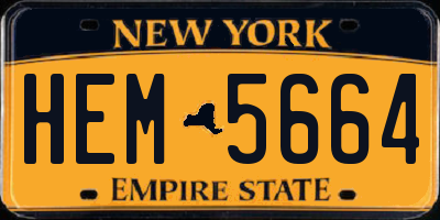 NY license plate HEM5664