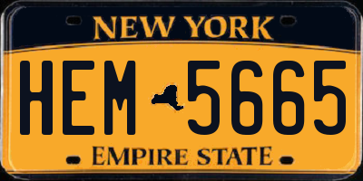 NY license plate HEM5665