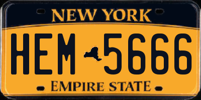 NY license plate HEM5666