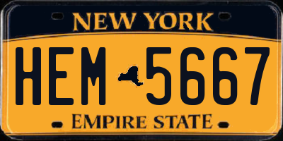 NY license plate HEM5667