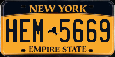 NY license plate HEM5669