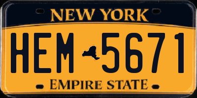 NY license plate HEM5671