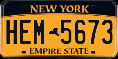 NY license plate HEM5673