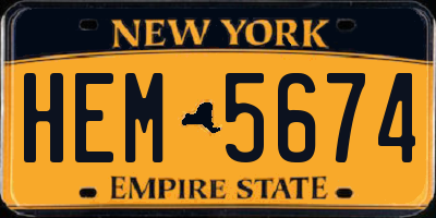 NY license plate HEM5674