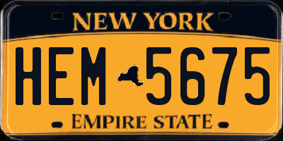 NY license plate HEM5675