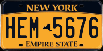 NY license plate HEM5676