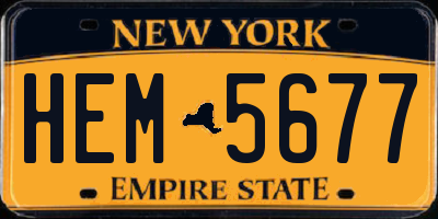 NY license plate HEM5677