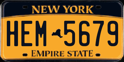 NY license plate HEM5679