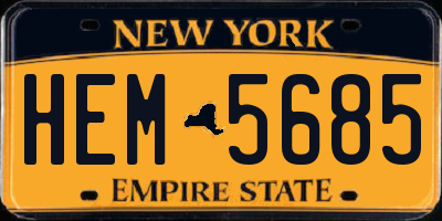 NY license plate HEM5685