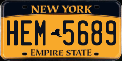 NY license plate HEM5689