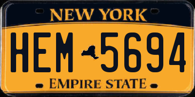 NY license plate HEM5694