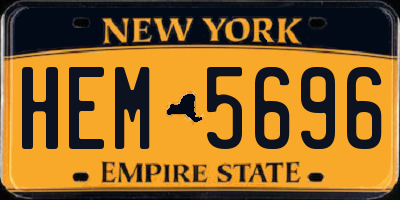 NY license plate HEM5696