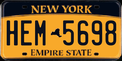 NY license plate HEM5698